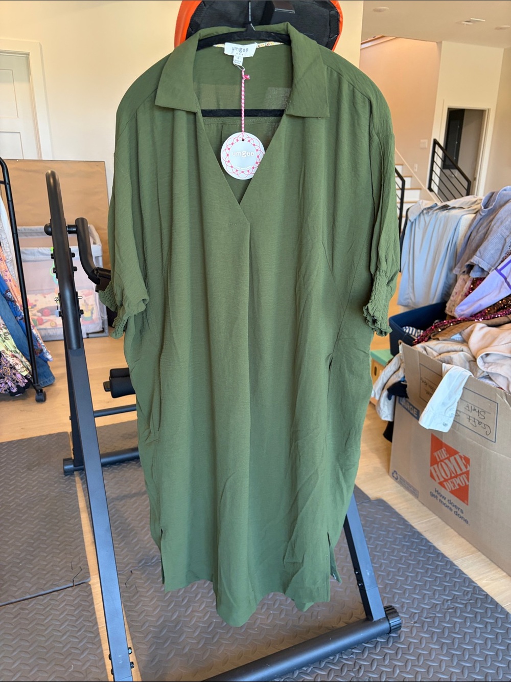 Umgee Olive V-Neck Collared Tunic